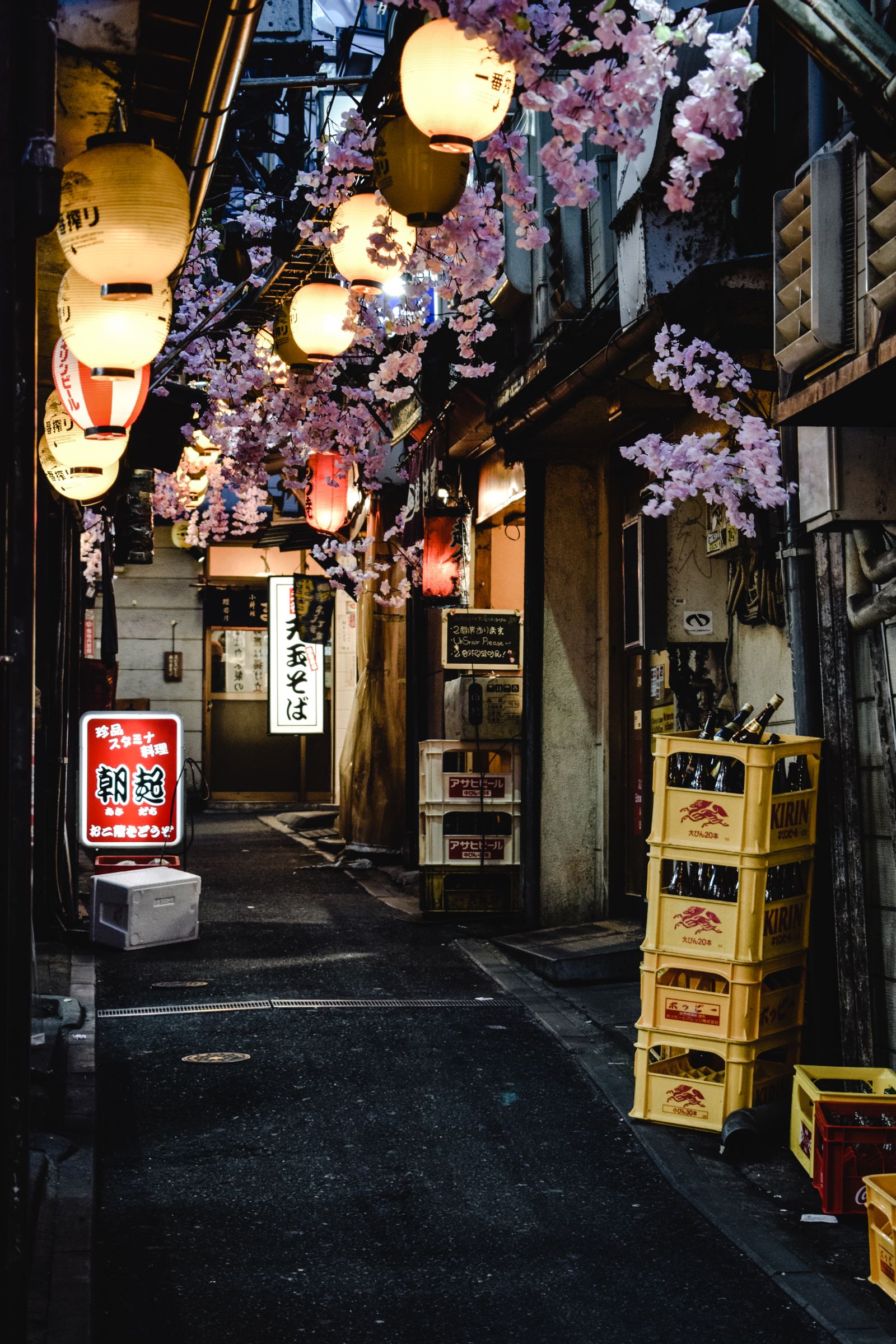 提灯の灯る路地
